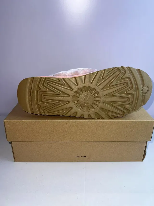 UGG Tasman Pink Suede Shearling-Lined Slippers 2
