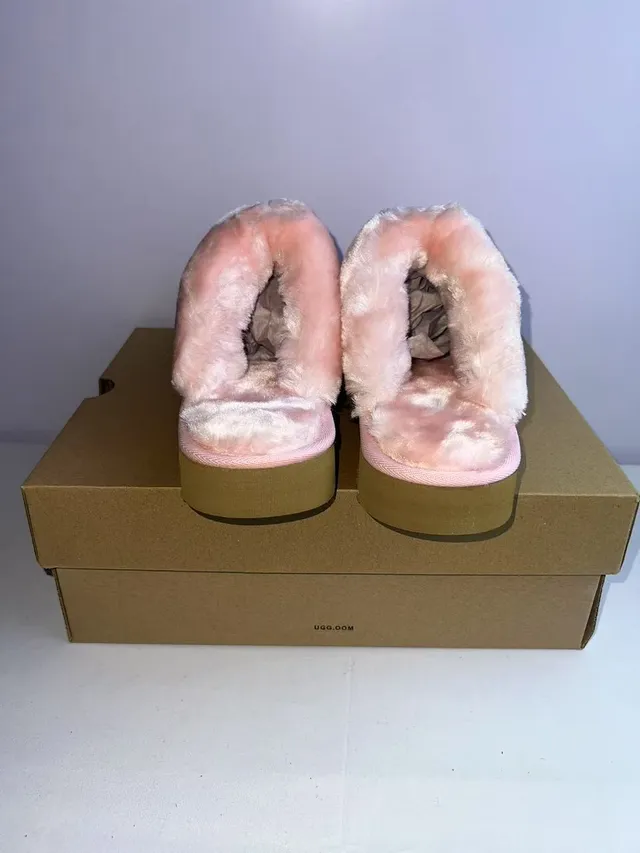 UGG Tasman Pink Suede Shearling-Lined Slippers 4