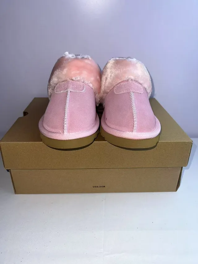 UGG Tasman Pink Suede Shearling-Lined Slippers 5