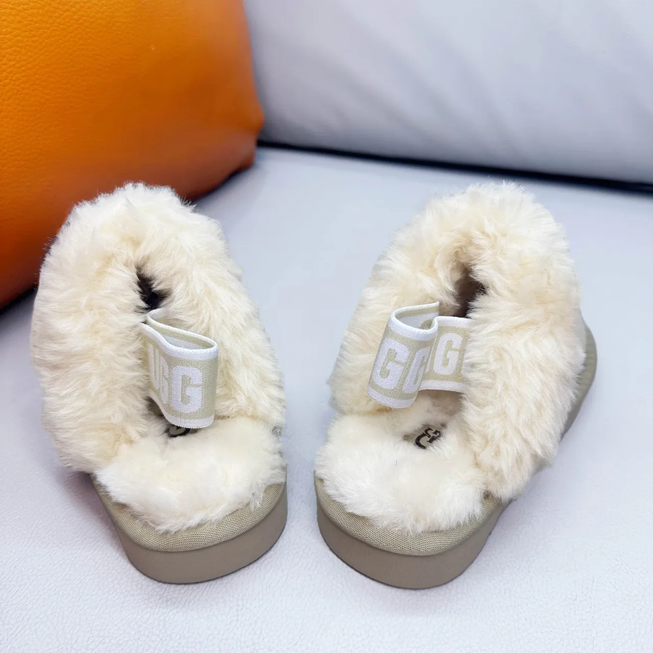 UGG Tasman Pink White Open-Back Shearling-Cuffed Slippers 19