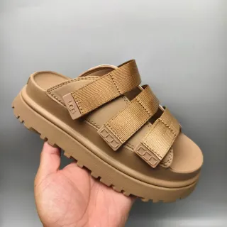 UGG Tasman Tan Platform Slide Slippers