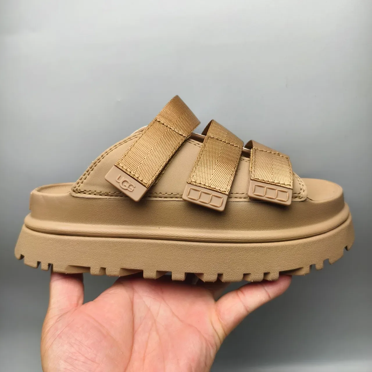 UGG Tasman Tan Platform Slide Slippers 2