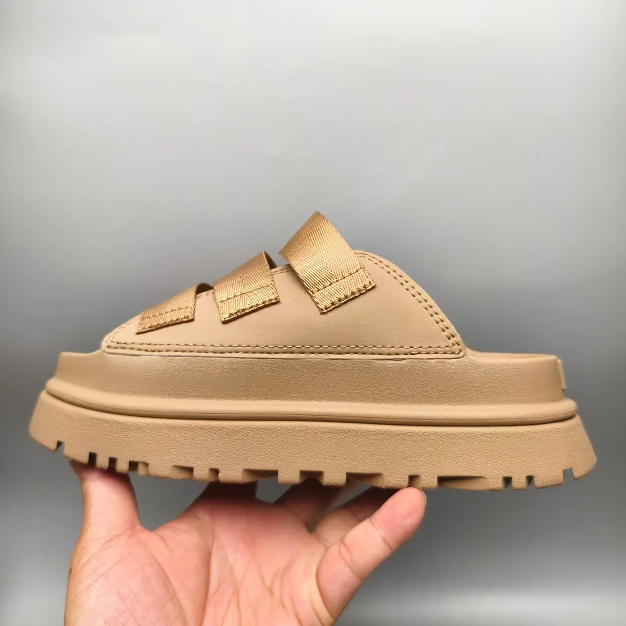 UGG Tasman Tan Platform Slide Slippers 7