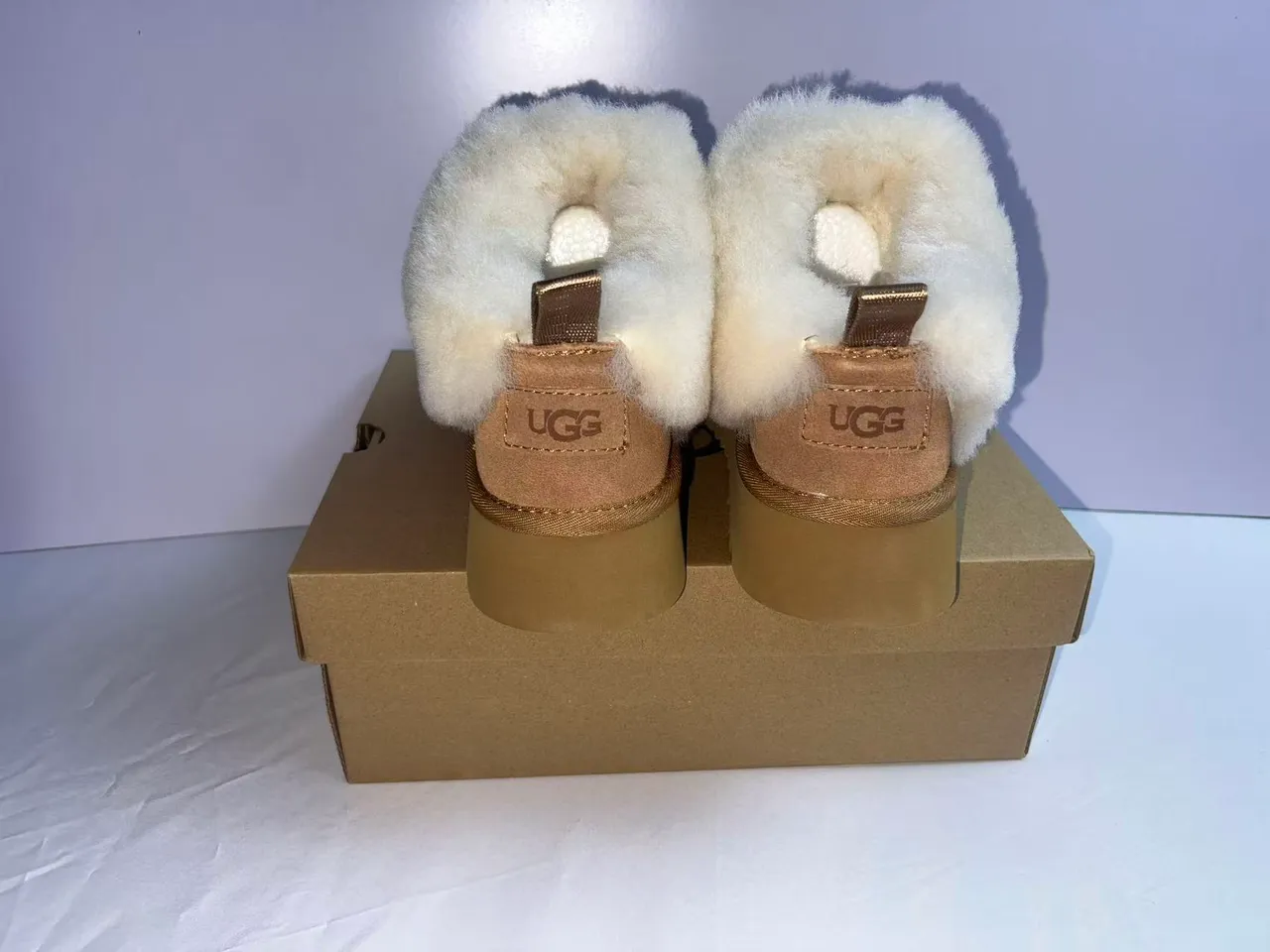 UGG Tasman Tan Shearling-Lined Platform Snow Boots 3