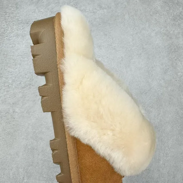 UGG Tasman Tan سويد مبطن بشيرلينج سول-لج نعال 6