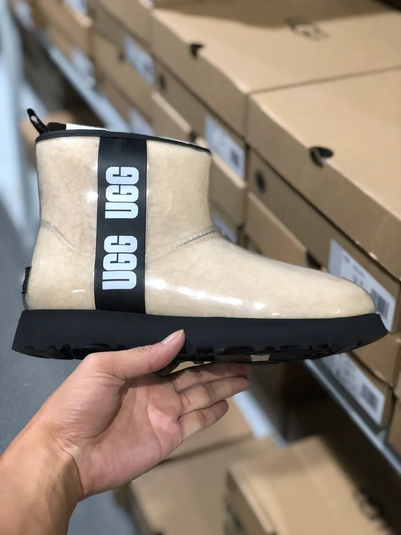 UGG Ultra Mini Transparent Shearling Snow Boots 7