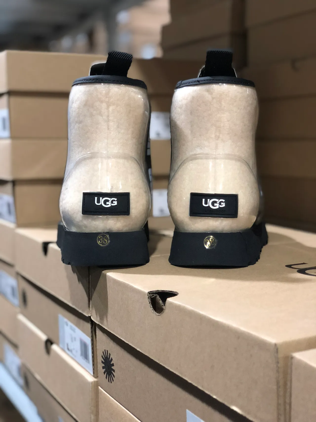 UGG Ultra Mini Transparent Shearling Snow Boots 8