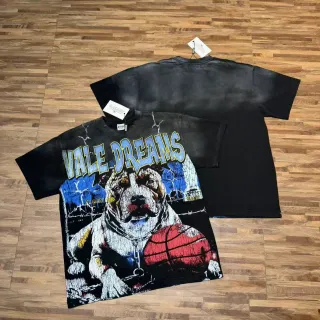 Vale Forever Vale Dreams 黑色酸洗印花T恤