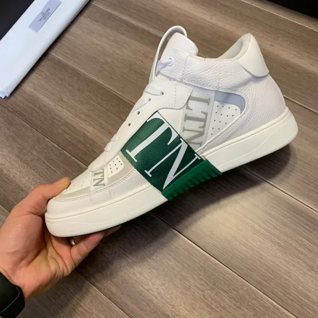 Valentino Garavani VLTN Tênis Lifestyle Brancos e Verdes de Cano Alto 3
