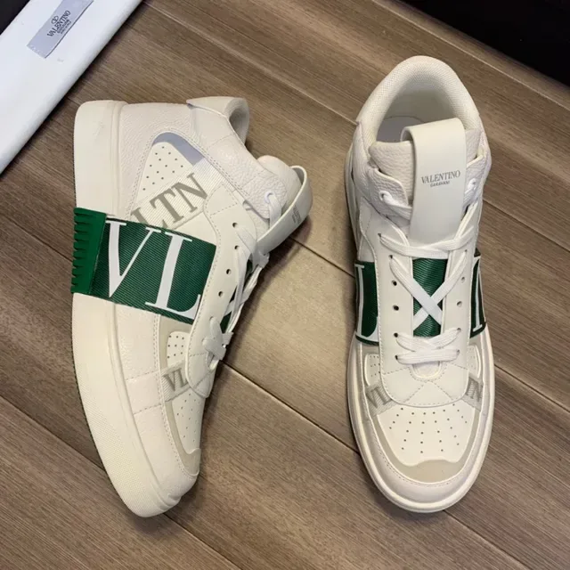 Valentino Garavani VLTN Tênis Lifestyle Brancos e Verdes de Cano Alto 7