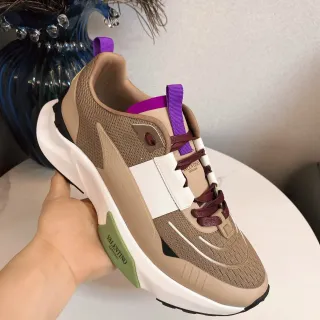 Valentino Open Beige White malla con capas y superposiciones sintéticas suela media esculpida sneakers lifestyle