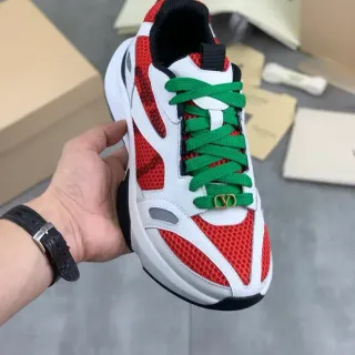 Valentino Zapatillas Chunky Suela Roja y Verde Malla Honeycomb