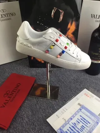 Valentino Rockstud Multicolor Pyramid Stud White Lifestyle Sneakers 3