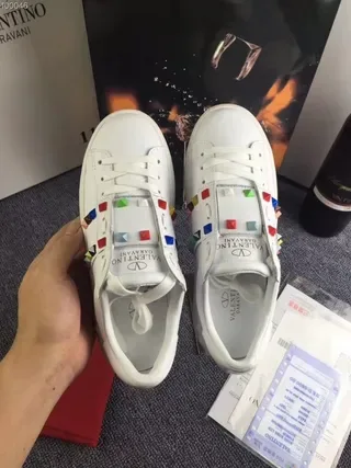 Valentino Rockstud Multicolor Pyramid Stud White Lifestyle Sneakers 4