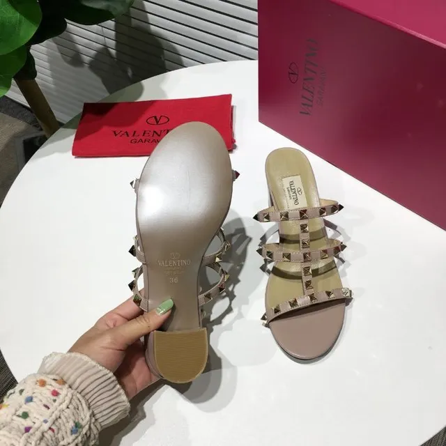 Valentino Rockstud Nude Studded Gladiator Sandals 8