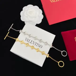 Valentino Rockstud Pyramid Stud Pavé Crystal Toggle Bracelet