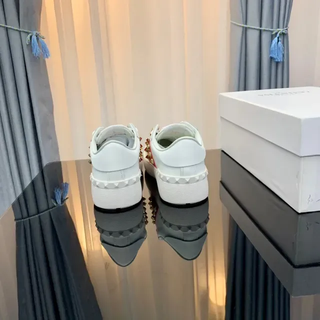 Valentino Rockstud Studded Red Strap White Lifestyle Sneakers 2