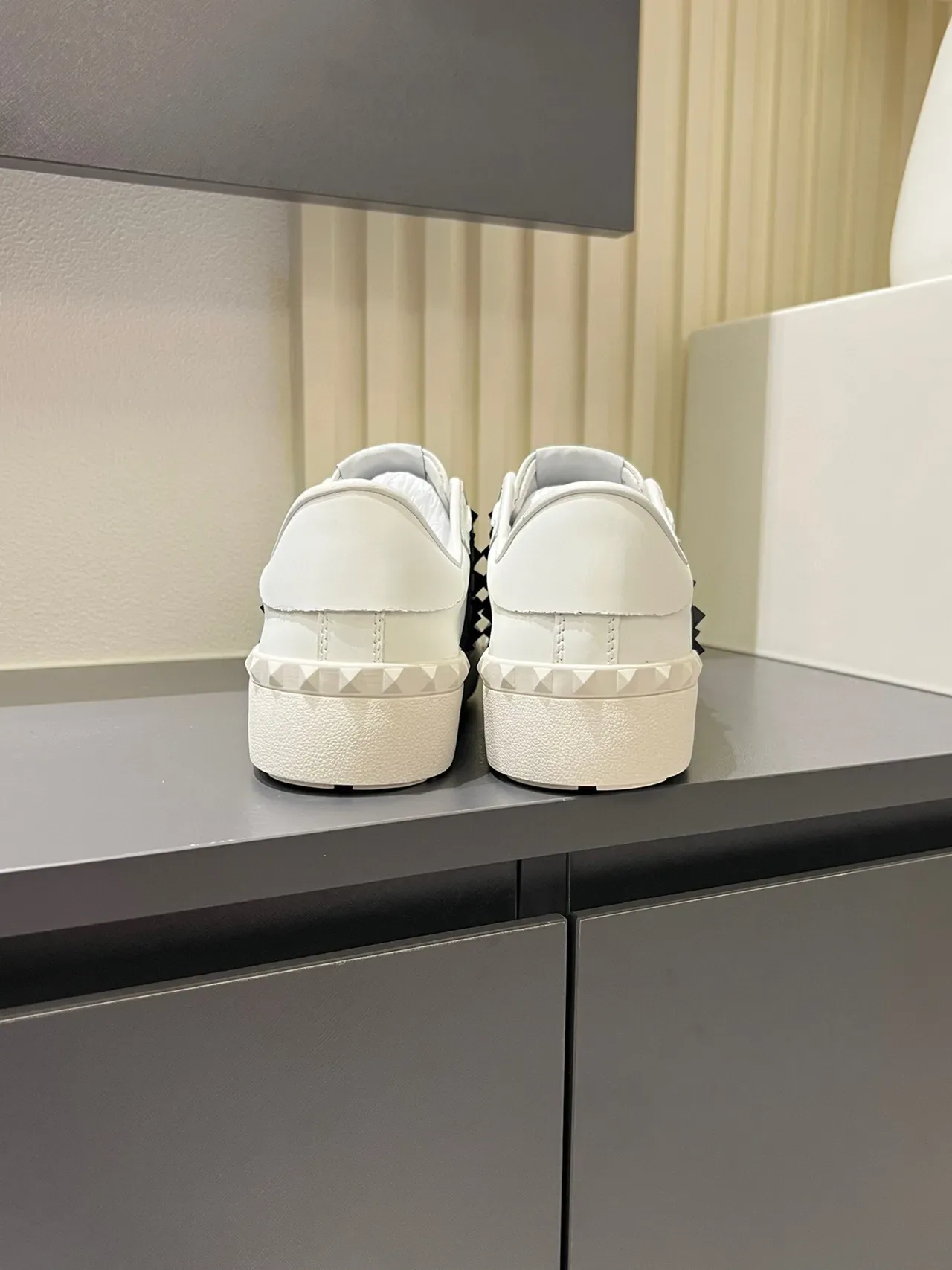 Valentino Rockstud White and Black Studded Lifestyle Sneakers 7