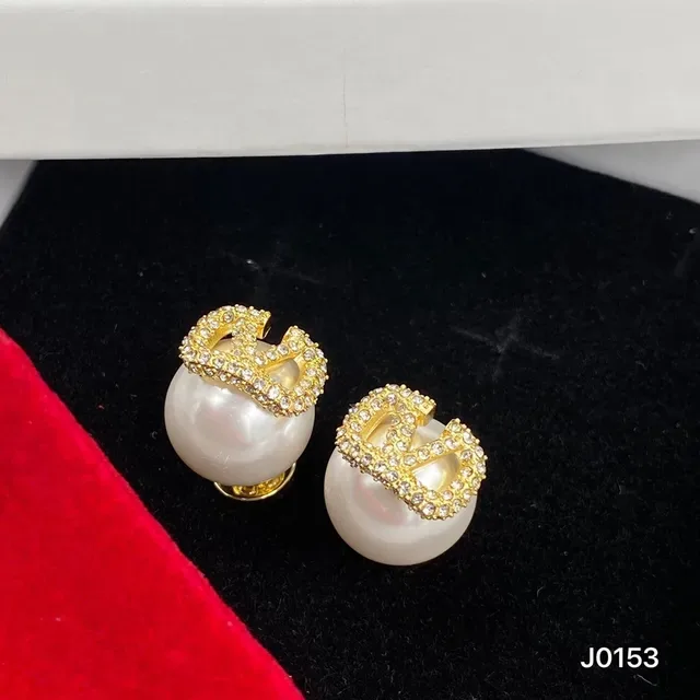 Valentino VLTN Crystal-Encrusted Pearl Stud Earrings 2