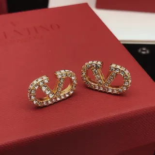 Valentino VLTN Pavé Crystal Gold-Tone Stud Earrings