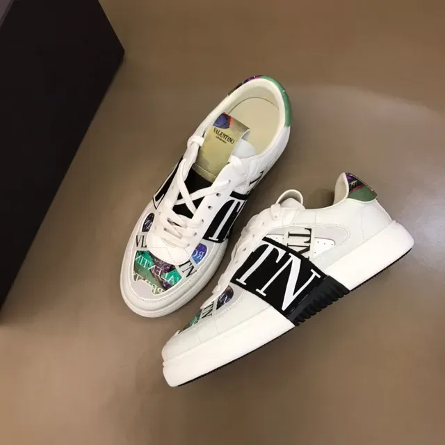 Valentino VLTN Tênis Lifestyle Branco e Preto Multicolor com Tab de Calcanhar 8