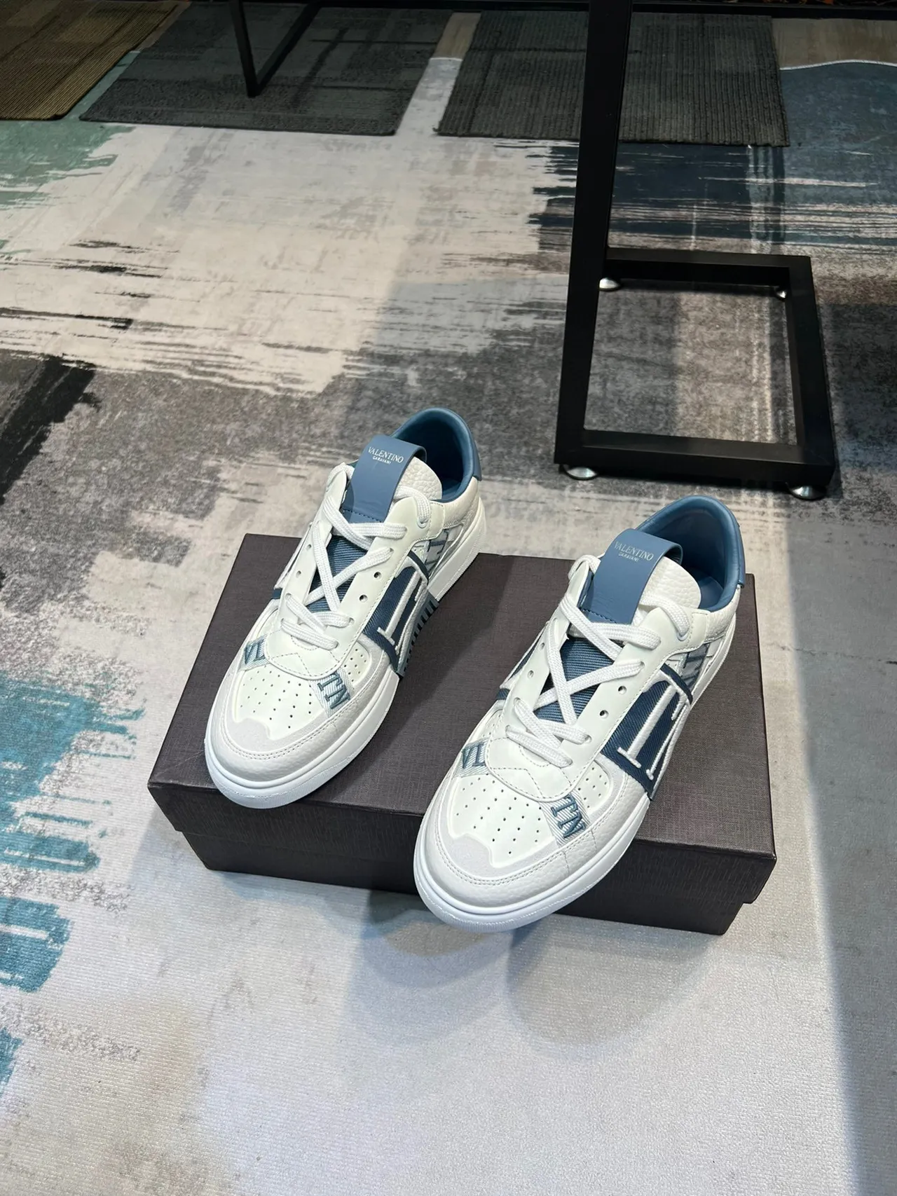 Valentino VLTN White and Light Blue Lifestyle Sneakers 5