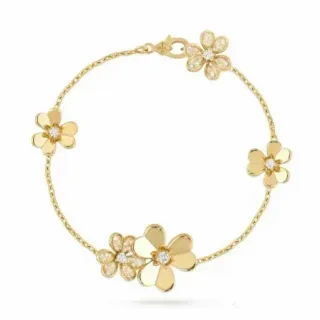 Van Cleef & Arpels Alhambra পাঁচটি মোটিফ সোনা এবং ডায়মন্ড ব্রেসলেট