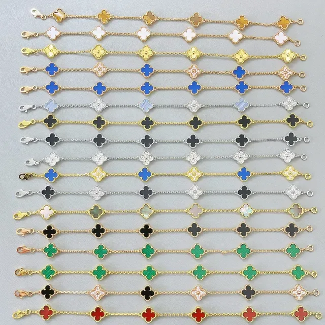 Van Cleef & Arpels Alhambra Multicolor Enamel Four-Leaf Clover Bracelets 3
