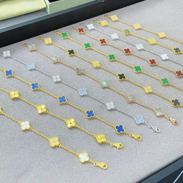 Van Cleef & Arpels Alhambra Multicolor Enamel Four-Leaf Clover Bracelets 4