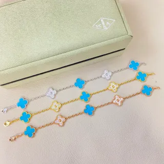 Van Cleef & Arpels Alhambra أساور توركواز وكريستال كلفر ذو أربع أوراق
