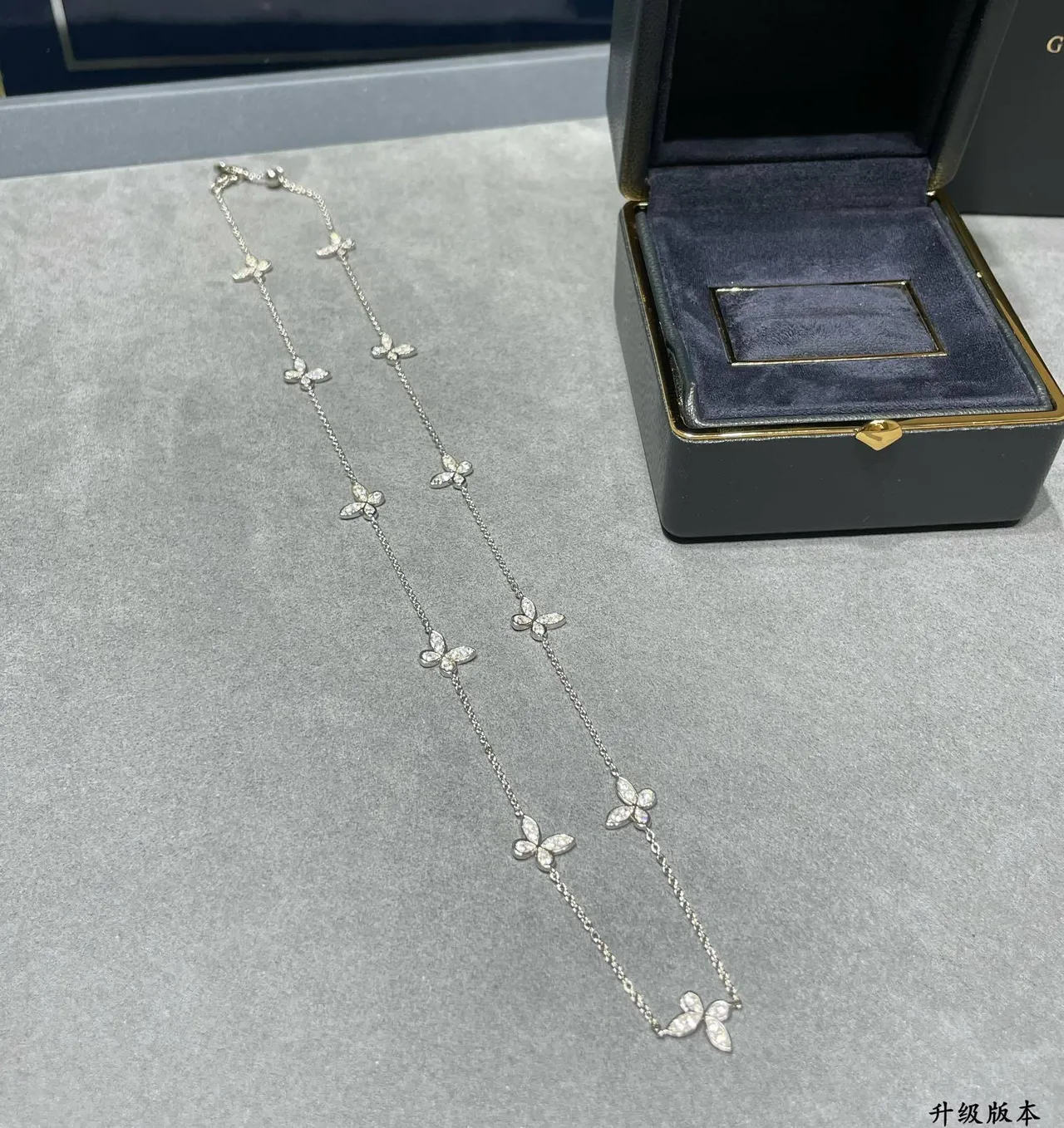 Van Cleef & Arpels Butterfly Pavé Silver Necklace 3