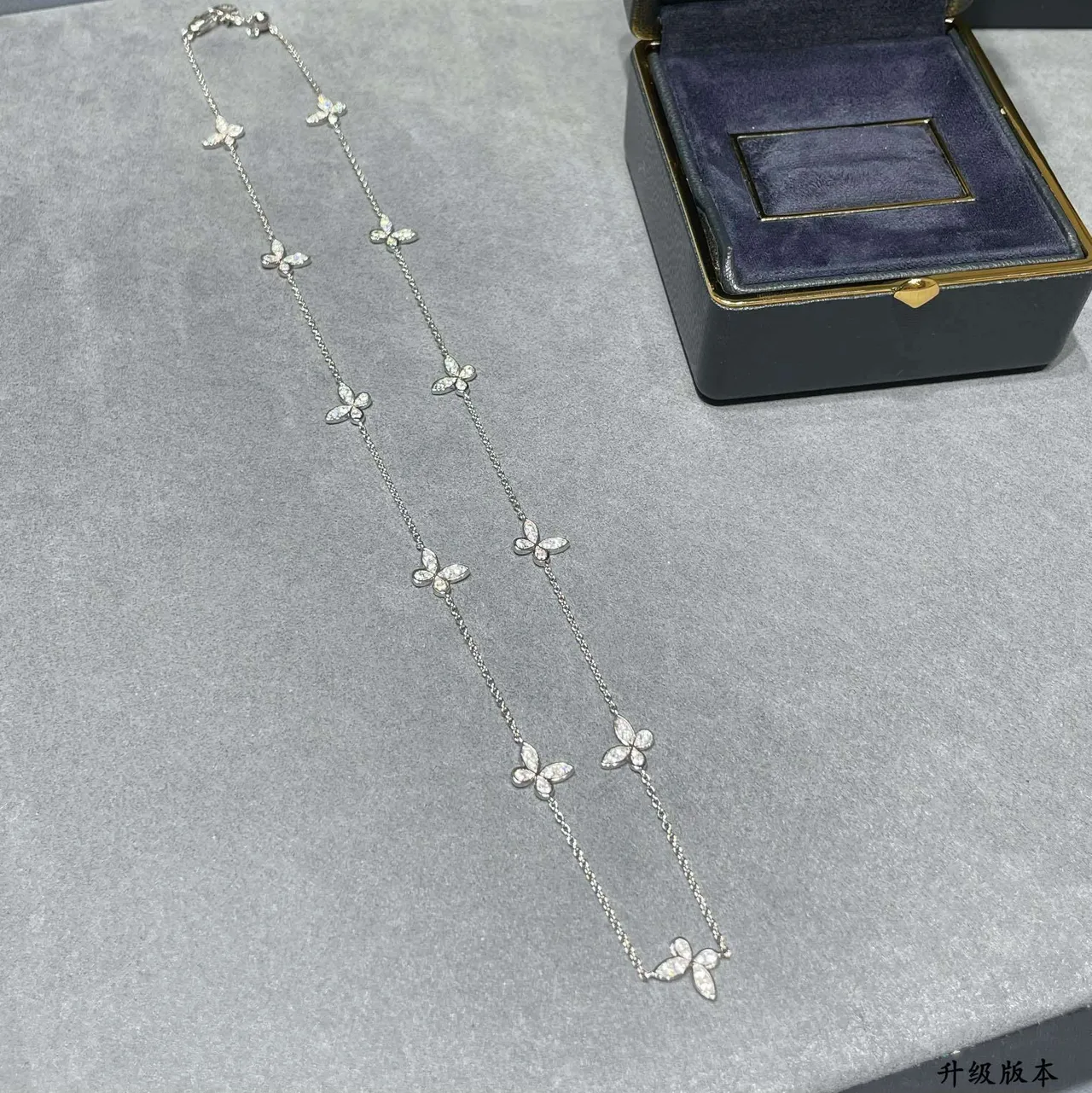 Van Cleef & Arpels Butterfly Pavé Silver Necklace 4