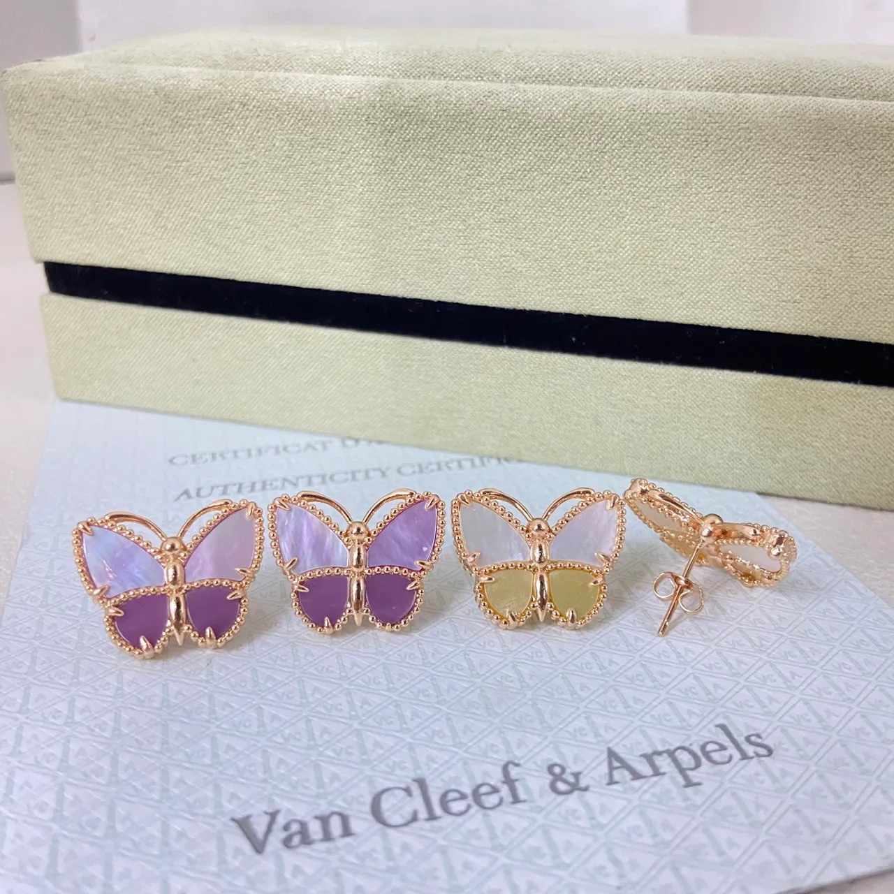 Van Cleef & Arpels Papillon Butterfly Stud Earrings 2