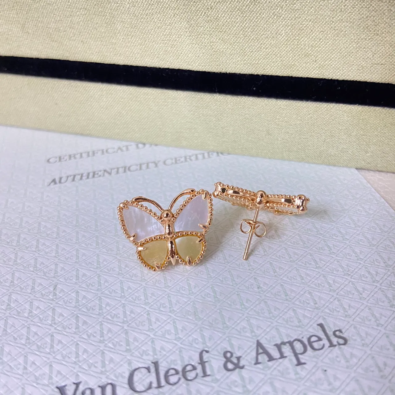 Van Cleef & Arpels Papillon Butterfly Stud Earrings 3