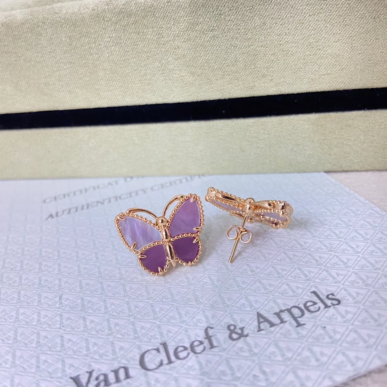 Van Cleef & Arpels Papillon Butterfly Stud Earrings 4