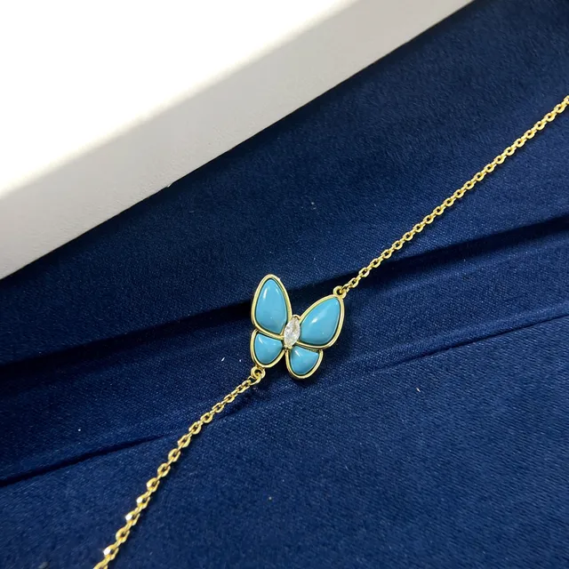 Van Cleef & Arpels Papillon Turquoise et Diamant Bracelet Papillon 3