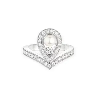 Van Cleef & Arpels Perlée Bague de perle et diamant en forme de larme