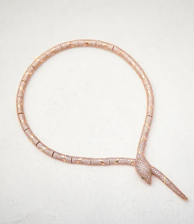 Collier Van Cleef & Arpels Serpent Bohème Pavé Or Rose 7
