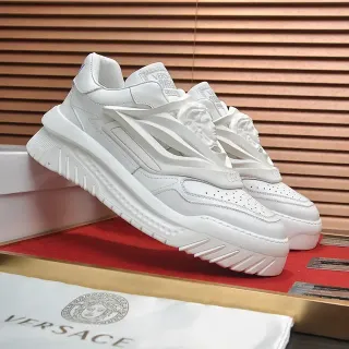 Versace Chain Reaction 全白雕塑厚底平台运动鞋