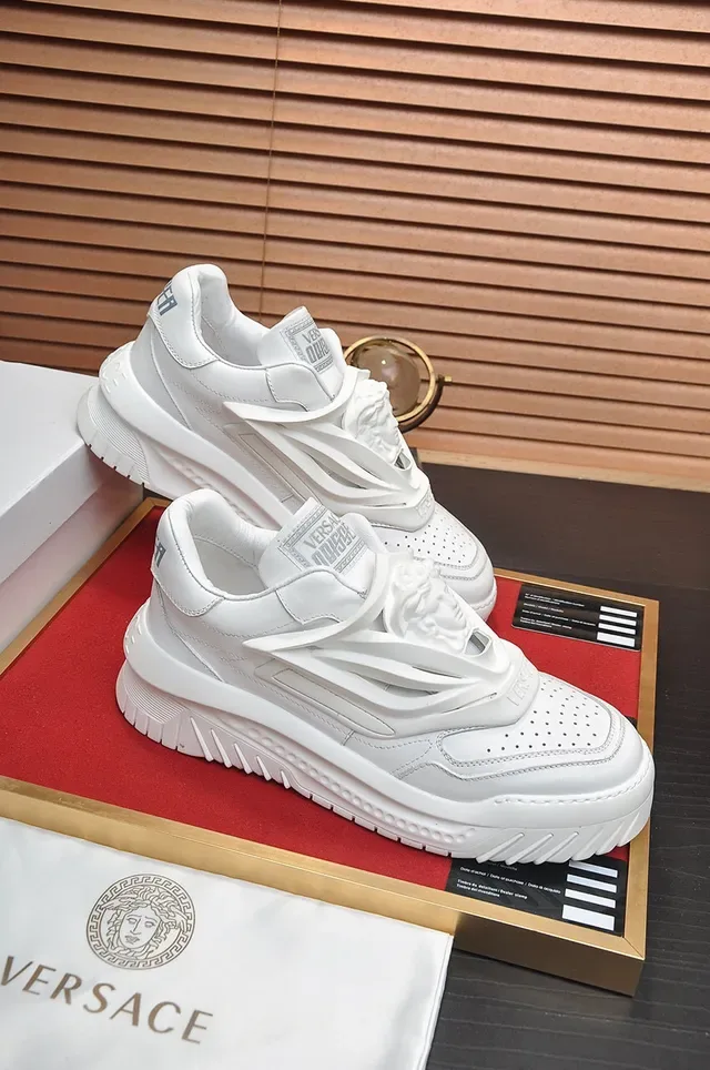 Versace Chain Reaction All-White Sculpted Platform Chunky Sneakers 5