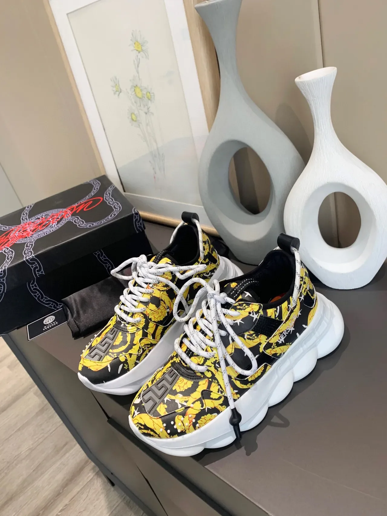 Versace Chain Reaction Baroque Print Chunky Sneakers 1