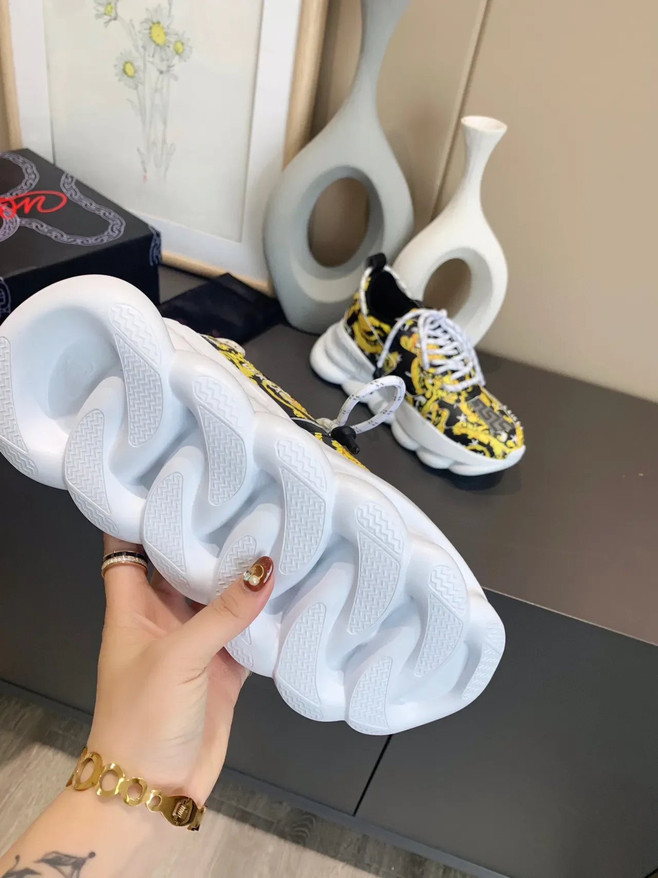 Versace Chain Reaction Baroque Print Chunky Sneakers 3