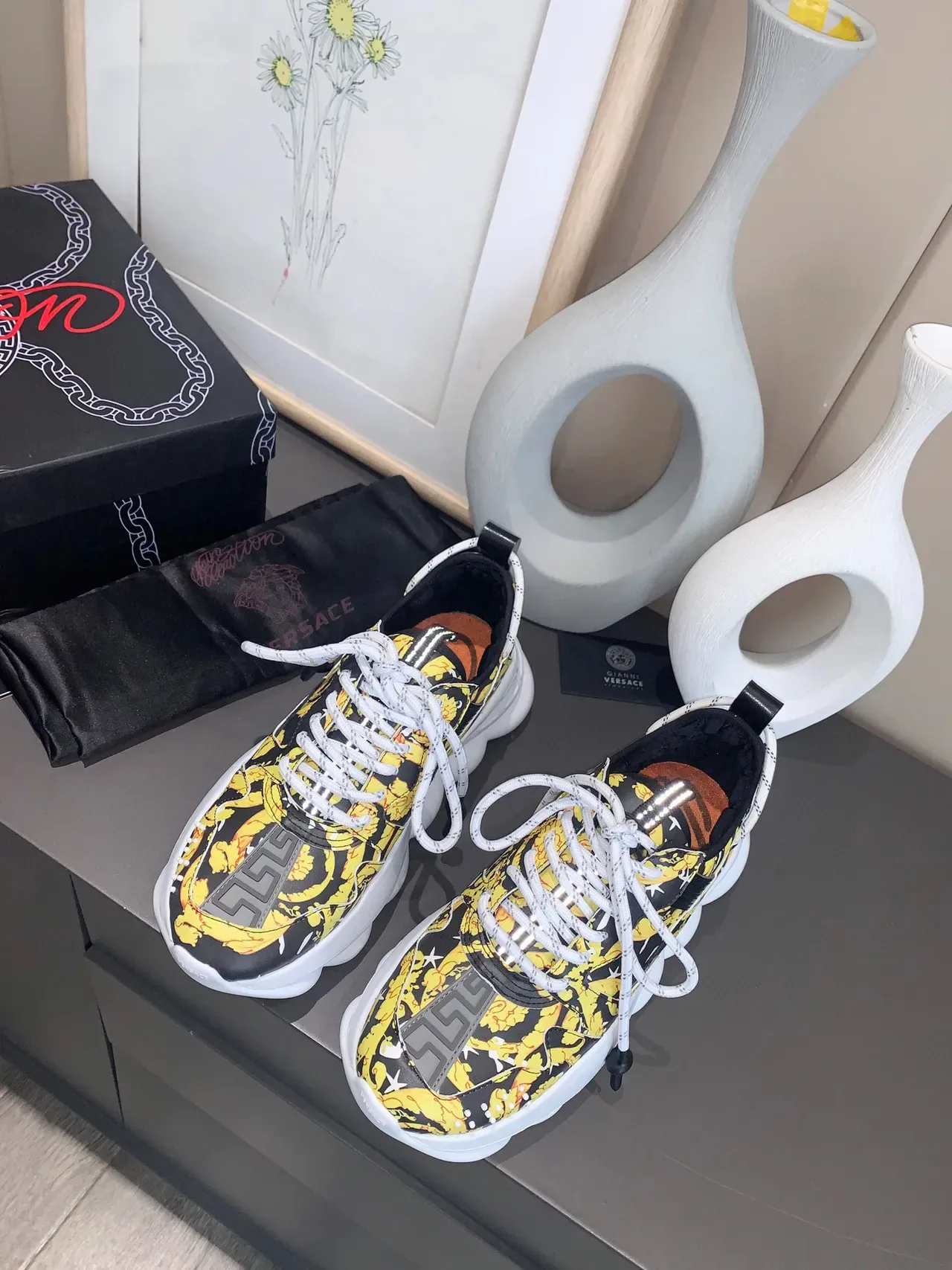 Versace Chain Reaction Baroque Print Chunky Sneakers 6