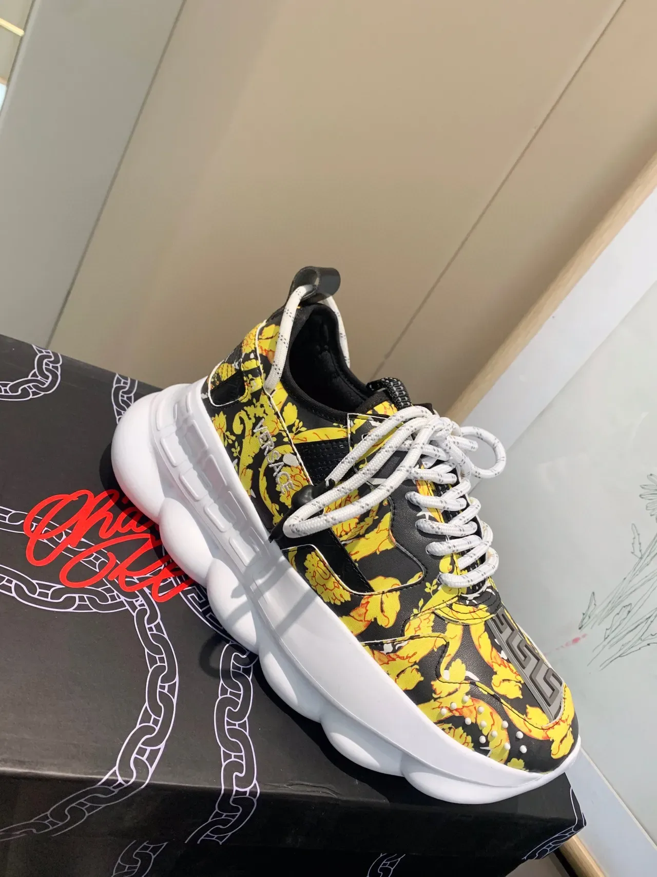 Versace Chain Reaction Baroque Print Chunky Sneakers 8