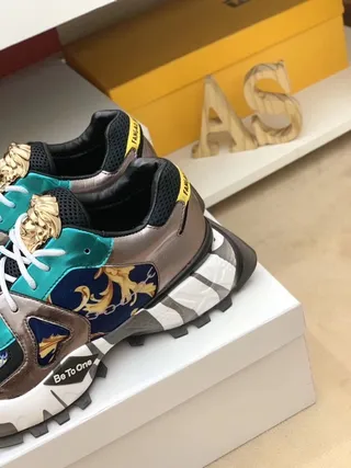 Versace Chain Reaction Baroque Print Lion Head tênis grossos 6