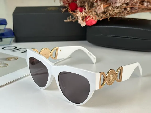 Versace Chain Reaction Beige Acetate Medusa Hardware সানগ্লাস 7