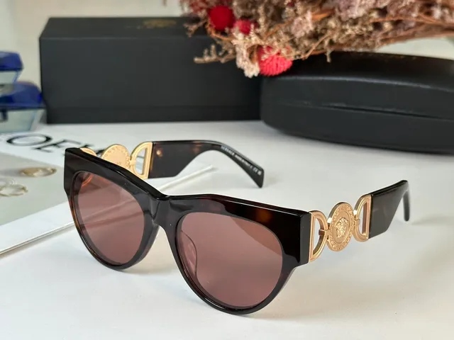 Versace Chain Reaction Beige Acetate Medusa Hardware সানগ্লাস 8