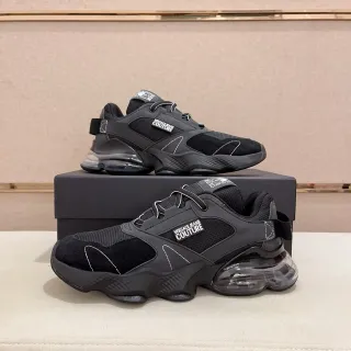 Versace Chain Reaction काला पारदर्शी हिल चंकी स्नीकर