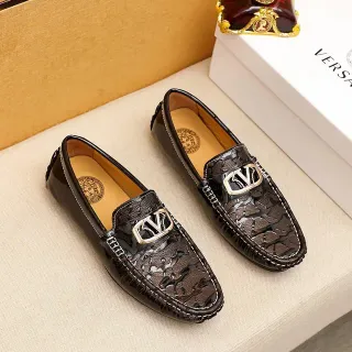 Versace Chain Reaction Mocasines Marrón Croc-Embossed Patent