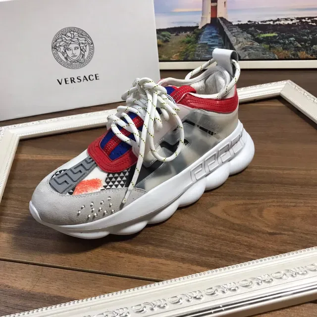 Versace Chain Reaction Multicolor Patchwork Chunky Sneakers 1